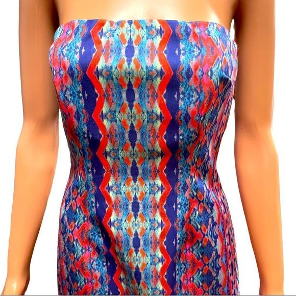 Charlie Jade Strapless Pink/Blue Bodycon Dress Size S/P NWT - Picture 5 of 15